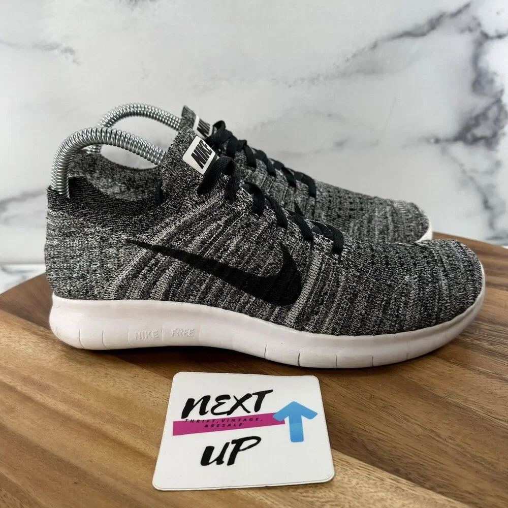 Youth 6 fits Women’s 7.5-Nike Free RN Flyknit Oreo Minimalist Running Shoes
